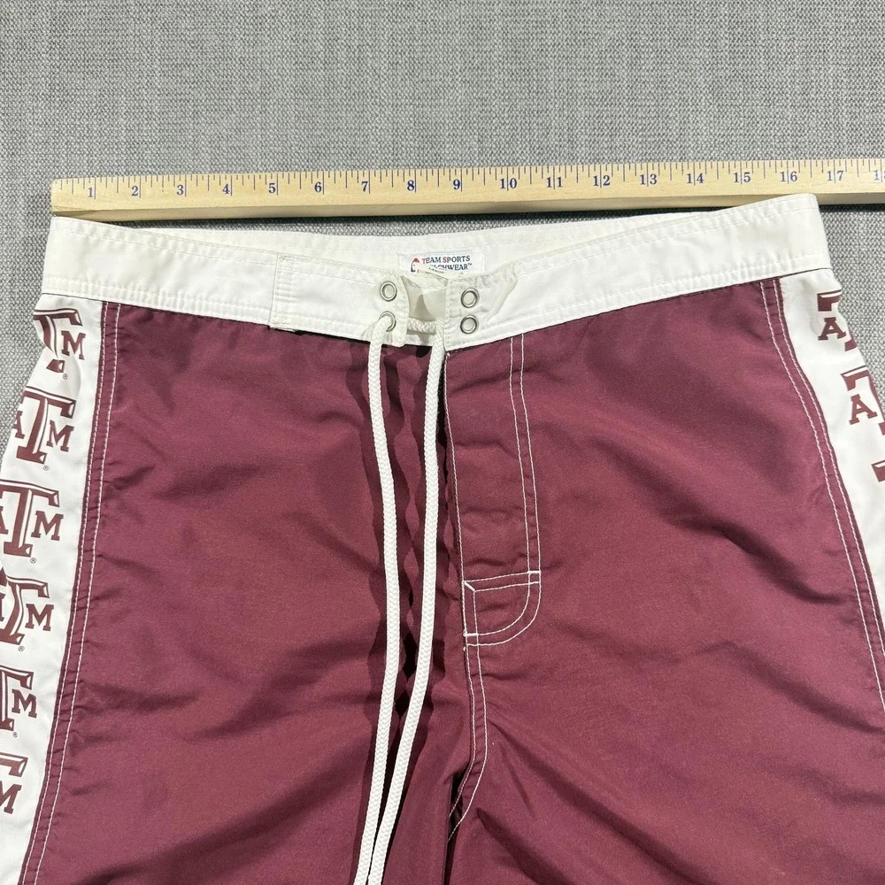 Texas A&M Aggies Swimsuit Mens Large Maroon Red Football Team Sports Beachwear‎